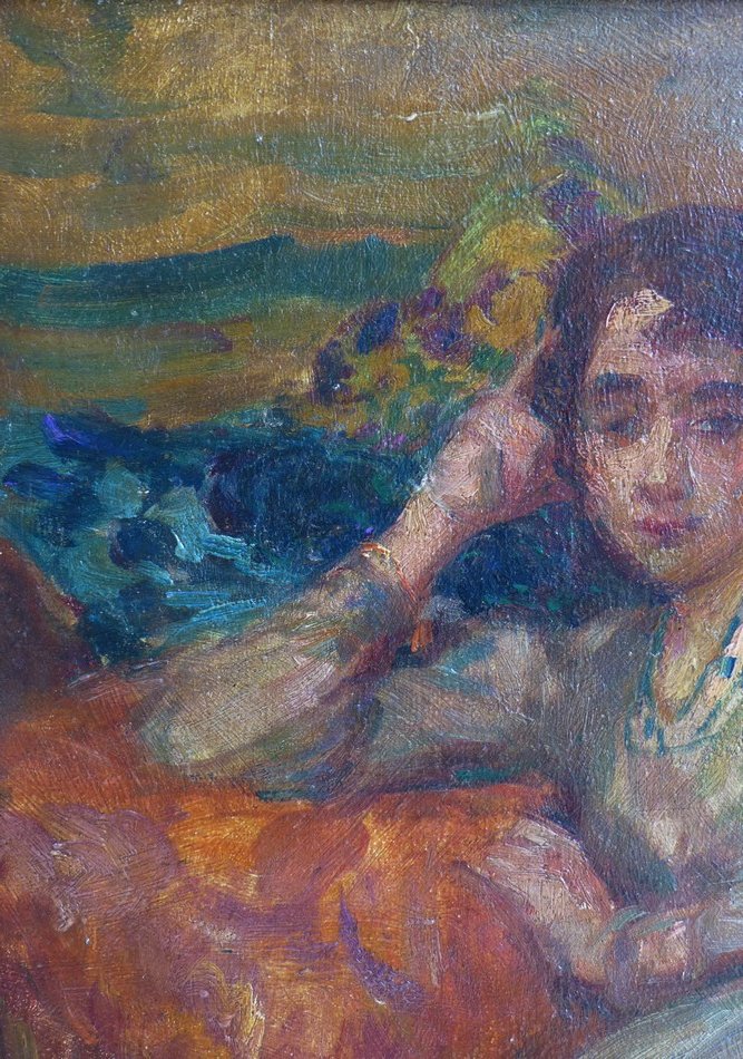 Jeune femme sur un coussin,  entourage de Charles Manguin-photo-1