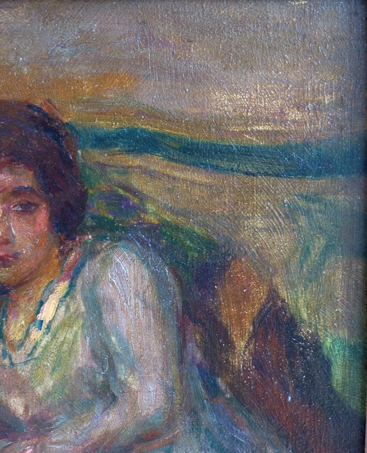 Jeune femme sur un coussin,  entourage de Charles Manguin-photo-4