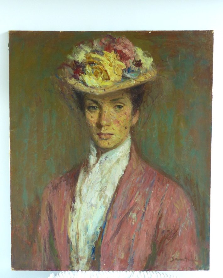 La femme au chapeau de fleurs par Pio Santini-photo-2