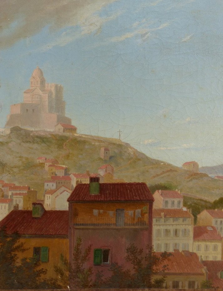 Ecole Provençale, Vue de Marseille vers 1850-photo-3