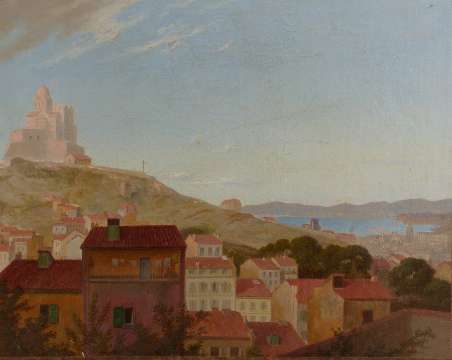 Ecole Provençale, Vue de Marseille vers 1850