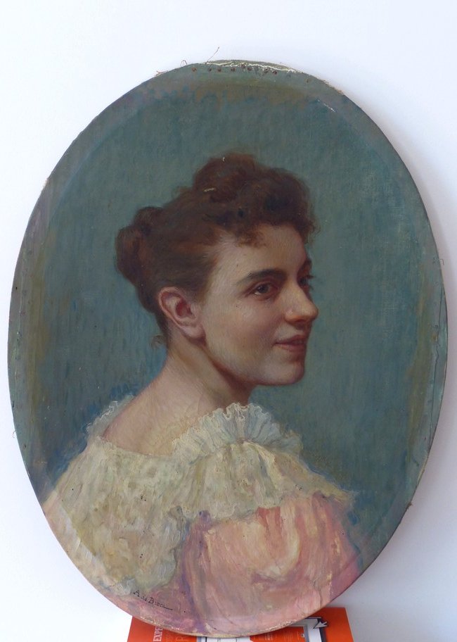 Portrait Of A Young Woman By Alexis De Broca-photo-2