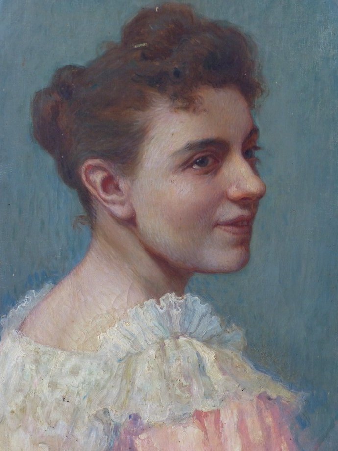 Portrait Of A Young Woman By Alexis De Broca