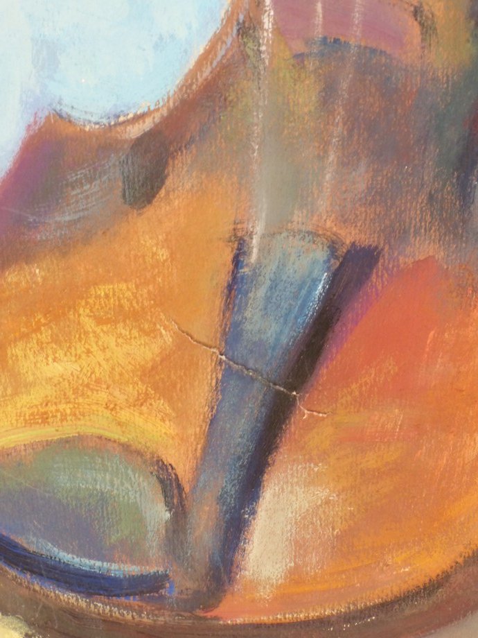 Gustave Lino,  Nature morte au violon et vase de fleurs-photo-3
