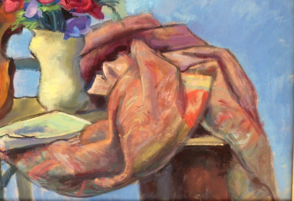 Gustave Lino,  Nature morte au violon et vase de fleurs-photo-3