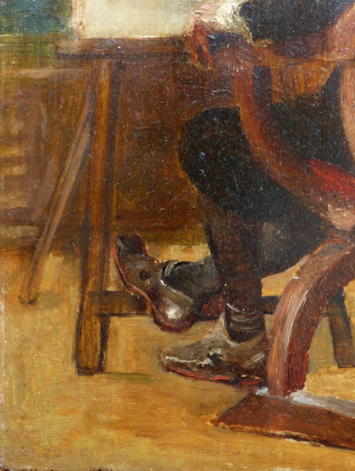 Autoportrait de peintre à son chevalet-photo-2