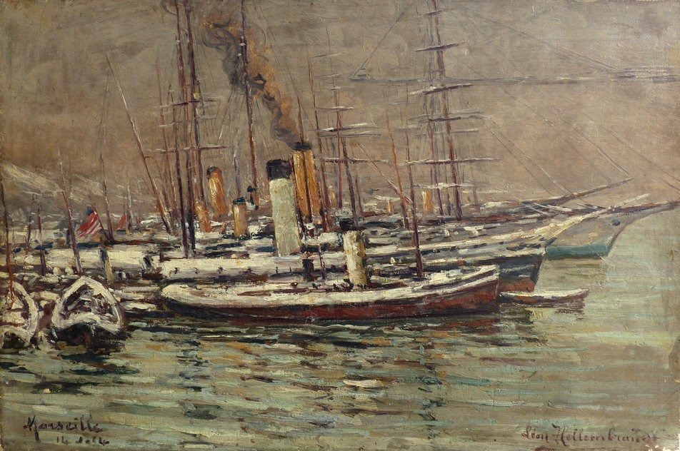 Le port de Marseille sous la neige en 1914