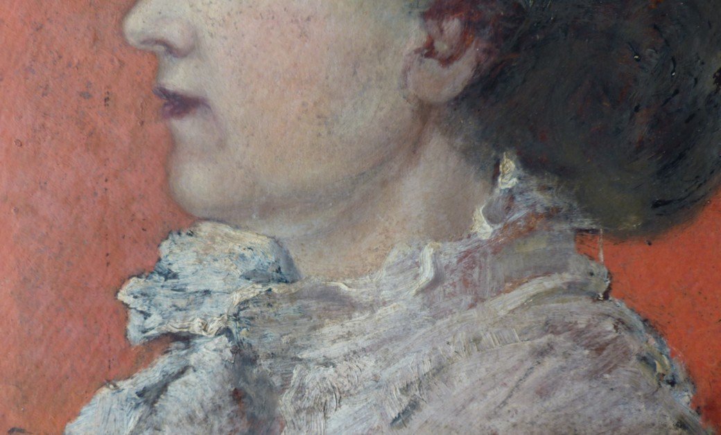 Portrait de femme au chignon, fin XIXème-photo-2
