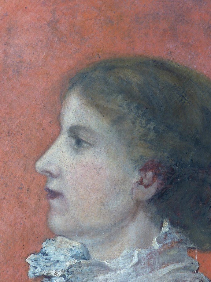 Portrait de femme au chignon, fin XIXème-photo-3