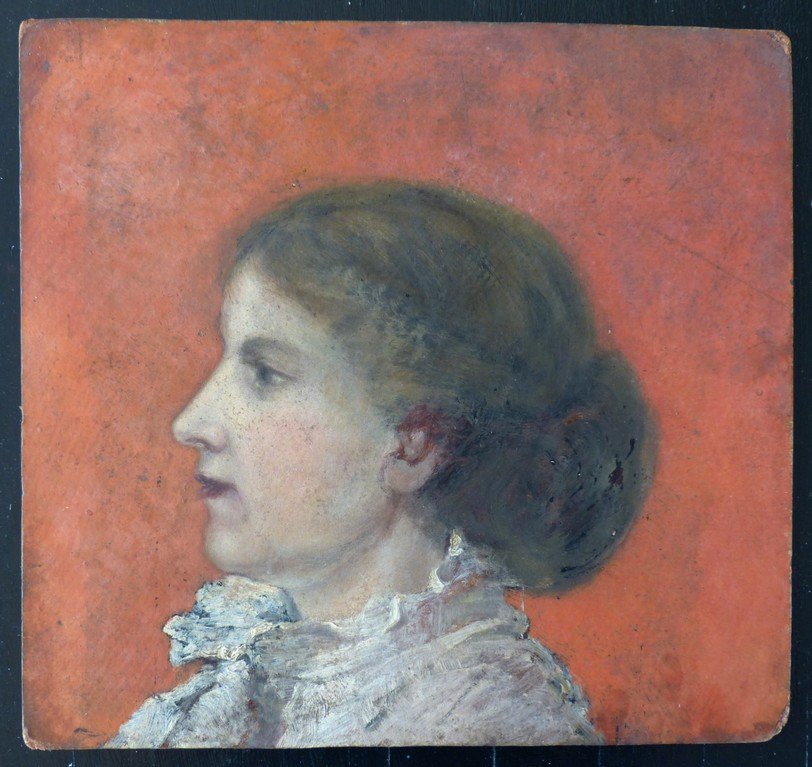 Portrait de femme au chignon, fin XIXème-photo-1