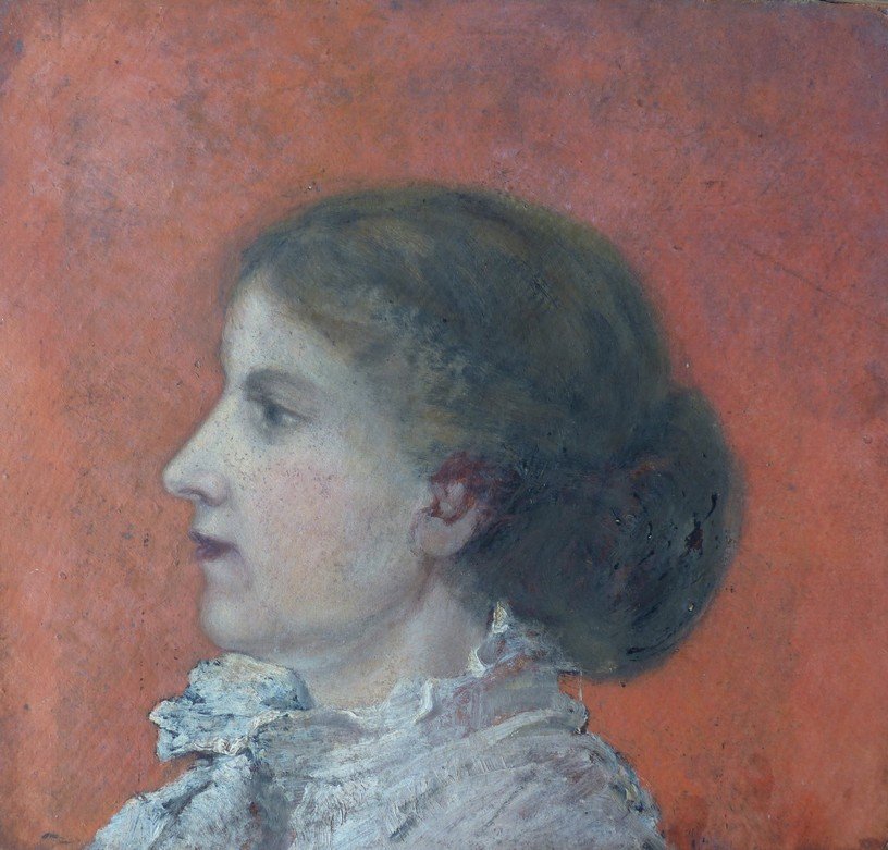 Portrait de femme au chignon, fin XIXème