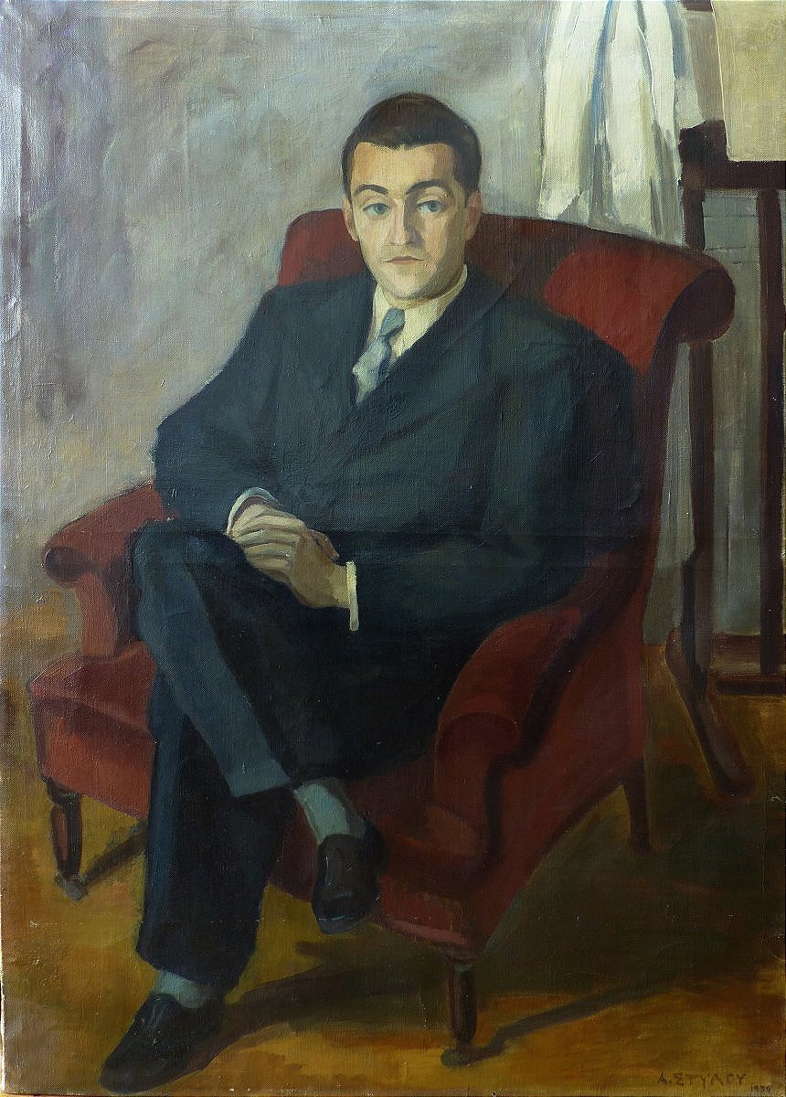 Portrait d'homme dans un atelier