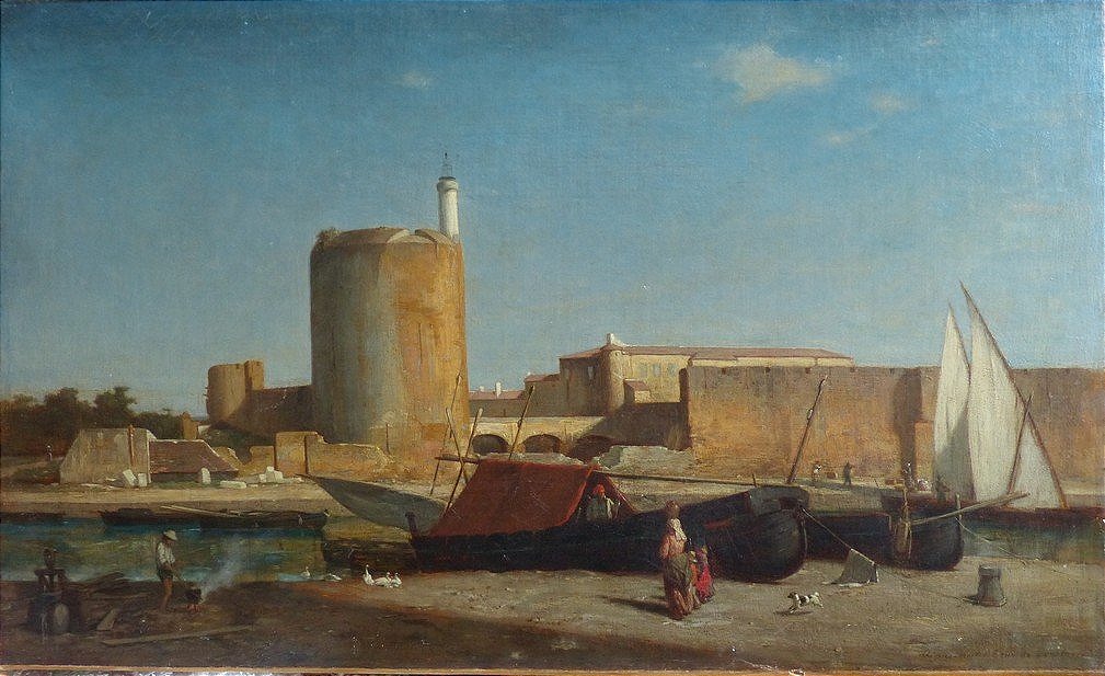 La tour de Constance à Aigues-Mortes par Vincent Vidal (1811-1887)