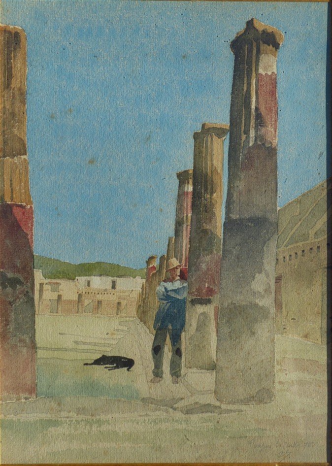 Dans les ruines de Pompeï, circa 1870