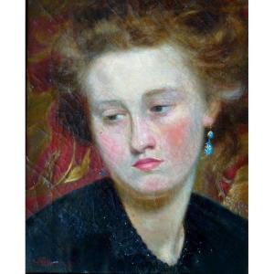 Ecole Anglaise XIXème, Portrait De Femme Par Sharp