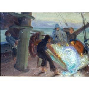 Mermaid Trapped In Nets By Georges Marie Girardot