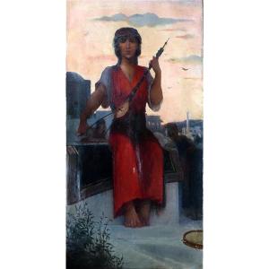 The Rabâbâ Player, Orientalist School, 19th Century