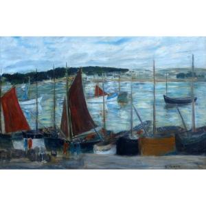 Ecole Bretonne, thoniers au port
