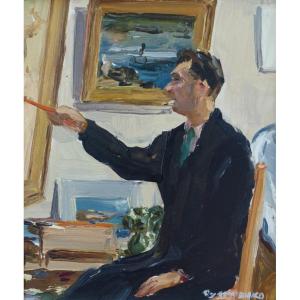 Peintre à son chevalet par Alex Petrovitch Soulimenko