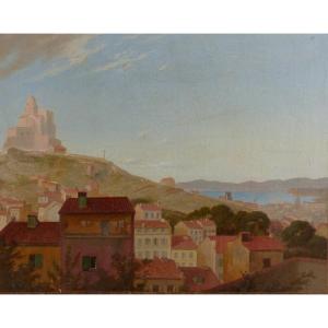 Ecole Provençale, Vue de Marseille vers 1850