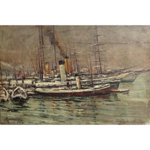 The Port Of Marseille Under Snow In 1914