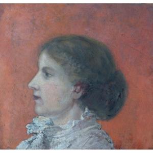 Portrait Of A Woman With A Bun, Late 19th Century