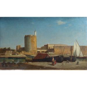 La tour de Constance à Aigues-Mortes par Vincent Vidal (1811-1887)