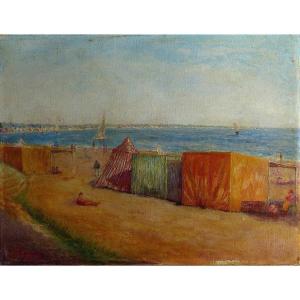 Scène de plage vers 1930