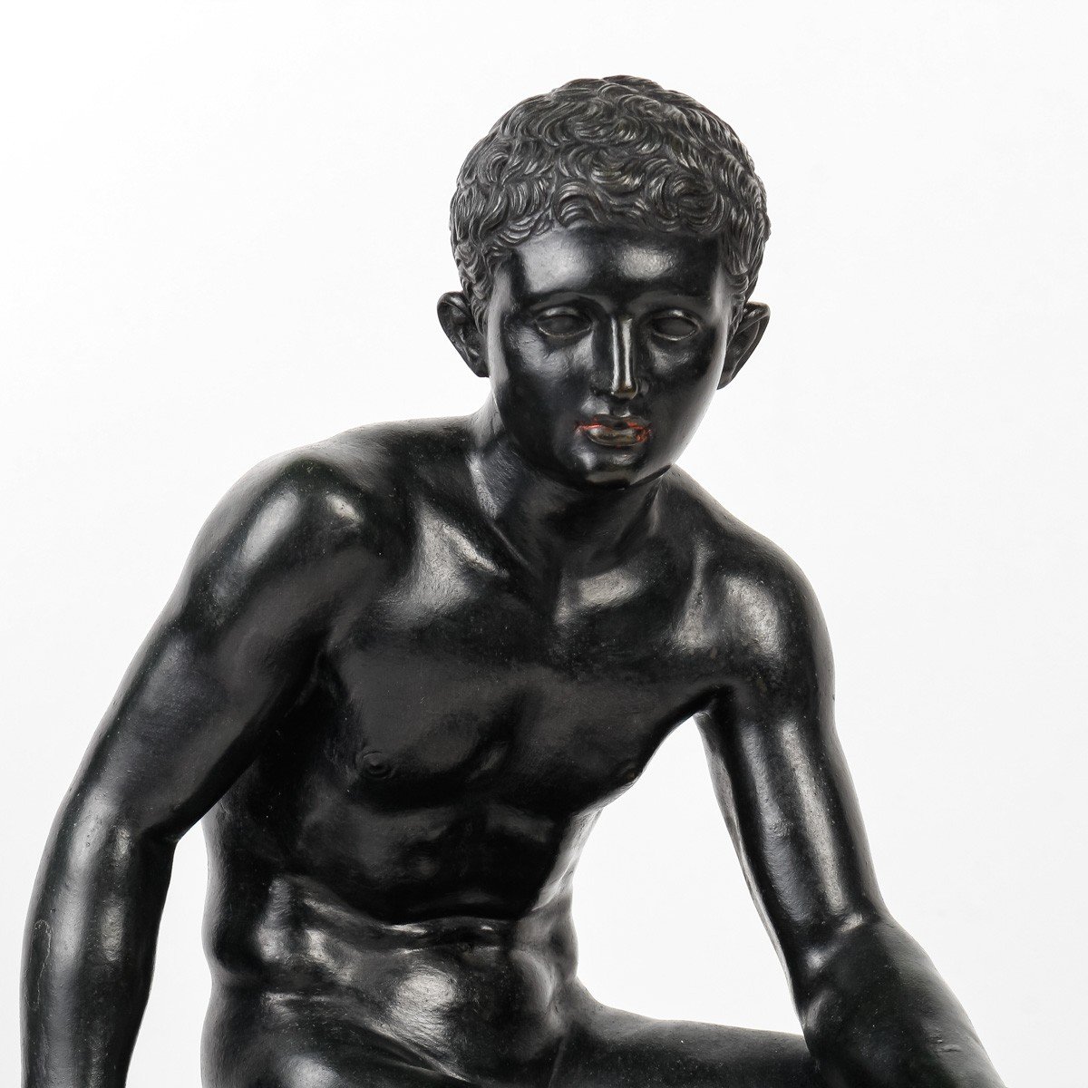 Hermès - Mercury After The Antique, Naples Cast Iron, Bronze Circa 1880-photo-3