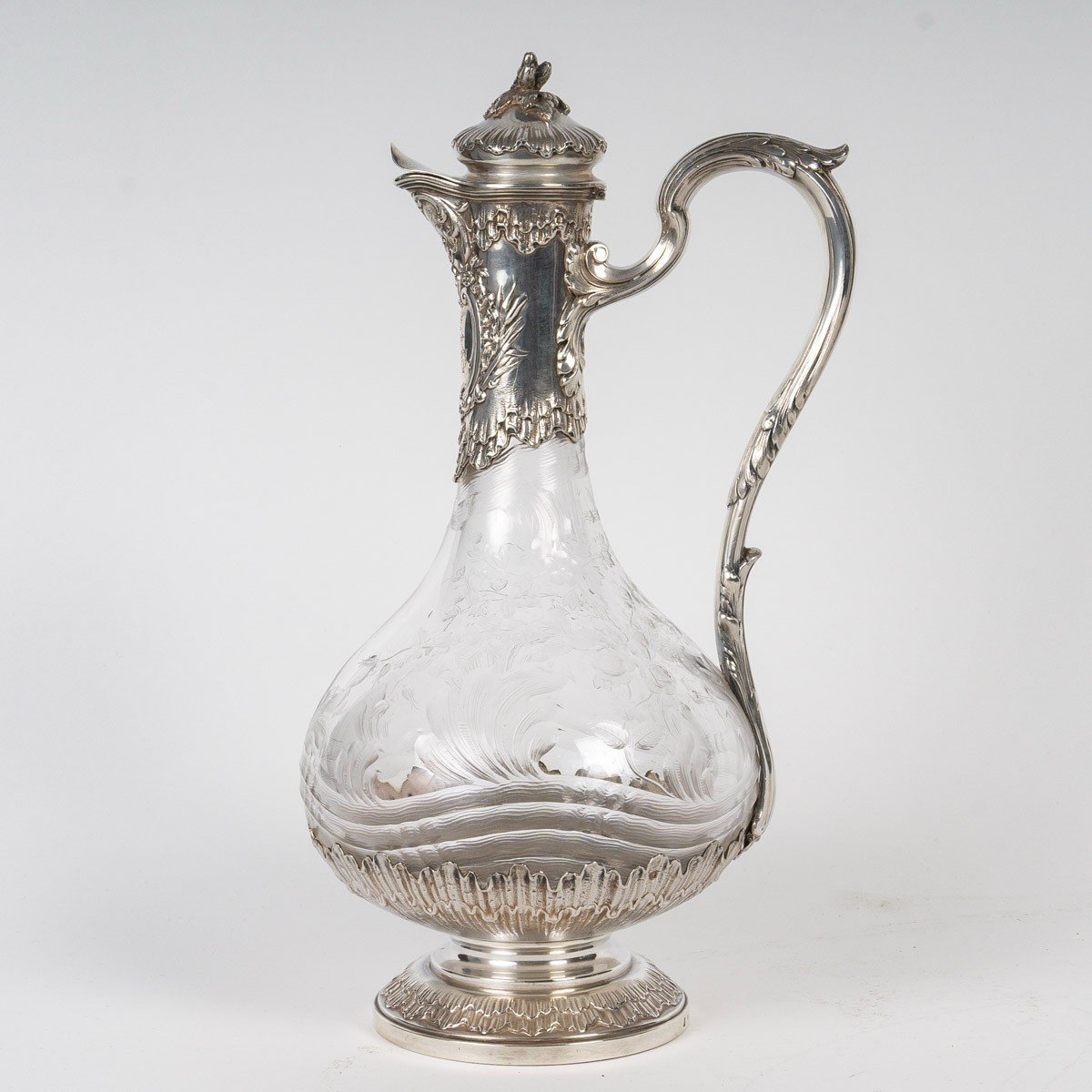 BOIN-TABURET &agrave; Paris et BACCARAT: Exceptionnelle aigui&egrave;re en cristal et argent massif-photo-3