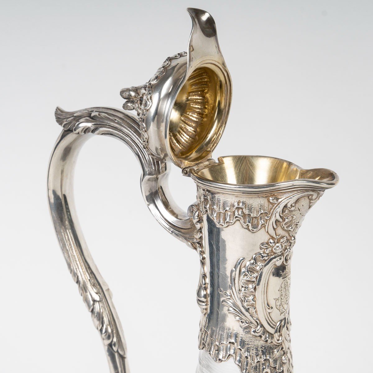 BOIN-TABURET &agrave; Paris et BACCARAT: Exceptionnelle aigui&egrave;re en cristal et argent massif-photo-3