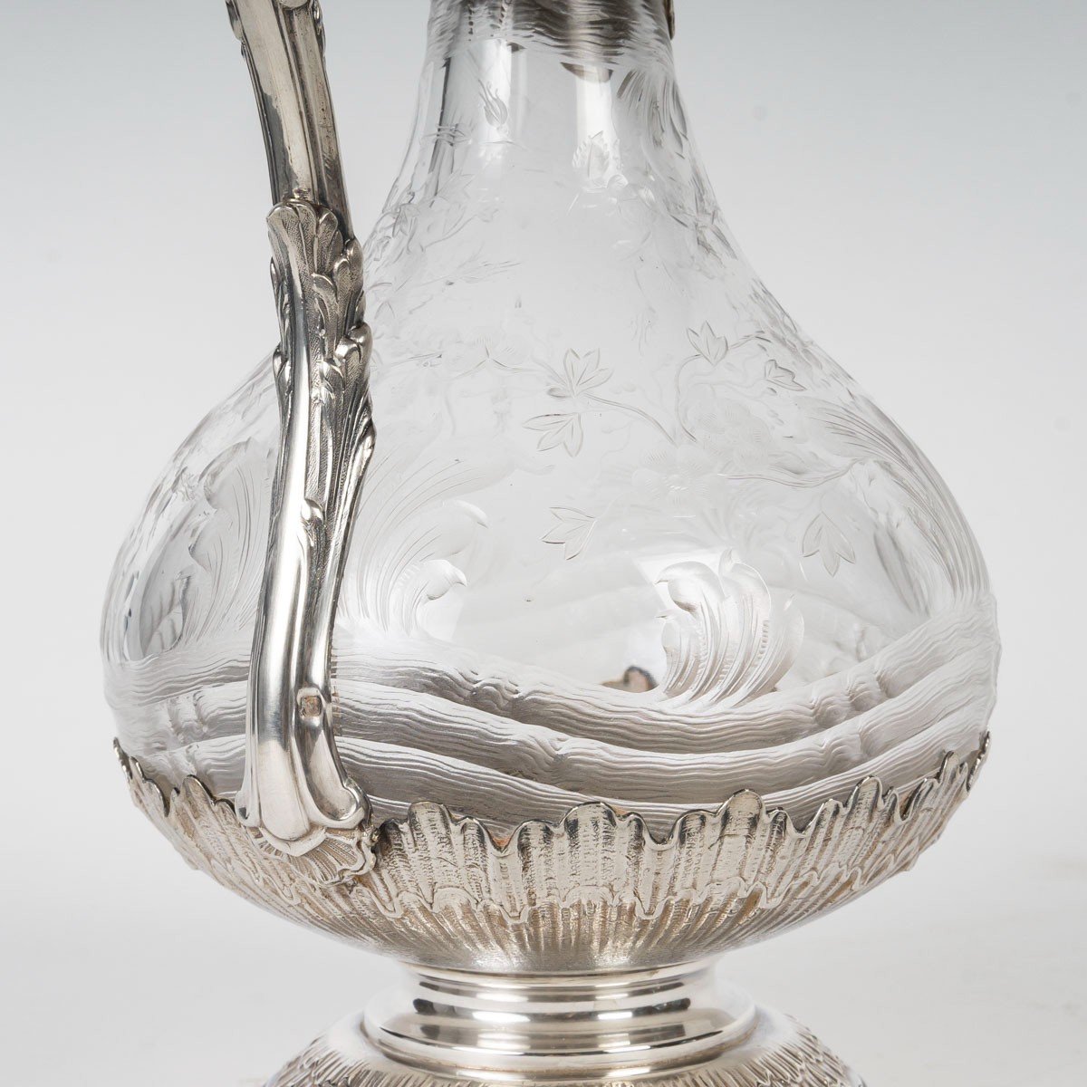 BOIN-TABURET &agrave; Paris et BACCARAT: Exceptionnelle aigui&egrave;re en cristal et argent massif-photo-4