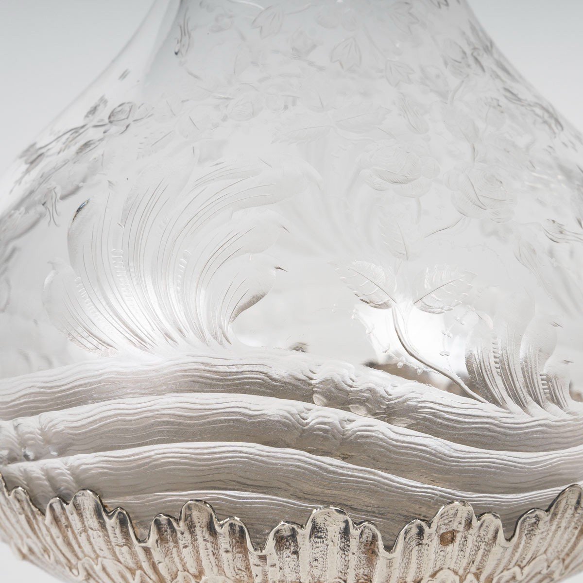 BOIN-TABURET &agrave; Paris et BACCARAT: Exceptionnelle aigui&egrave;re en cristal et argent massif-photo-5