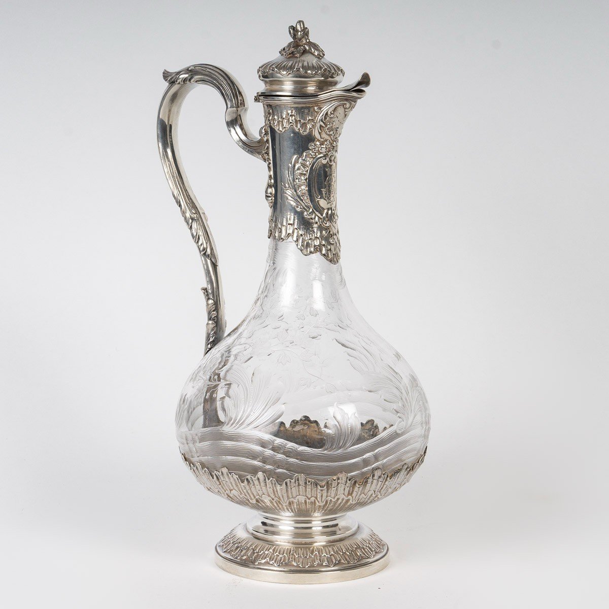 BOIN-TABURET &agrave; Paris et BACCARAT: Exceptionnelle aigui&egrave;re en cristal et argent massif