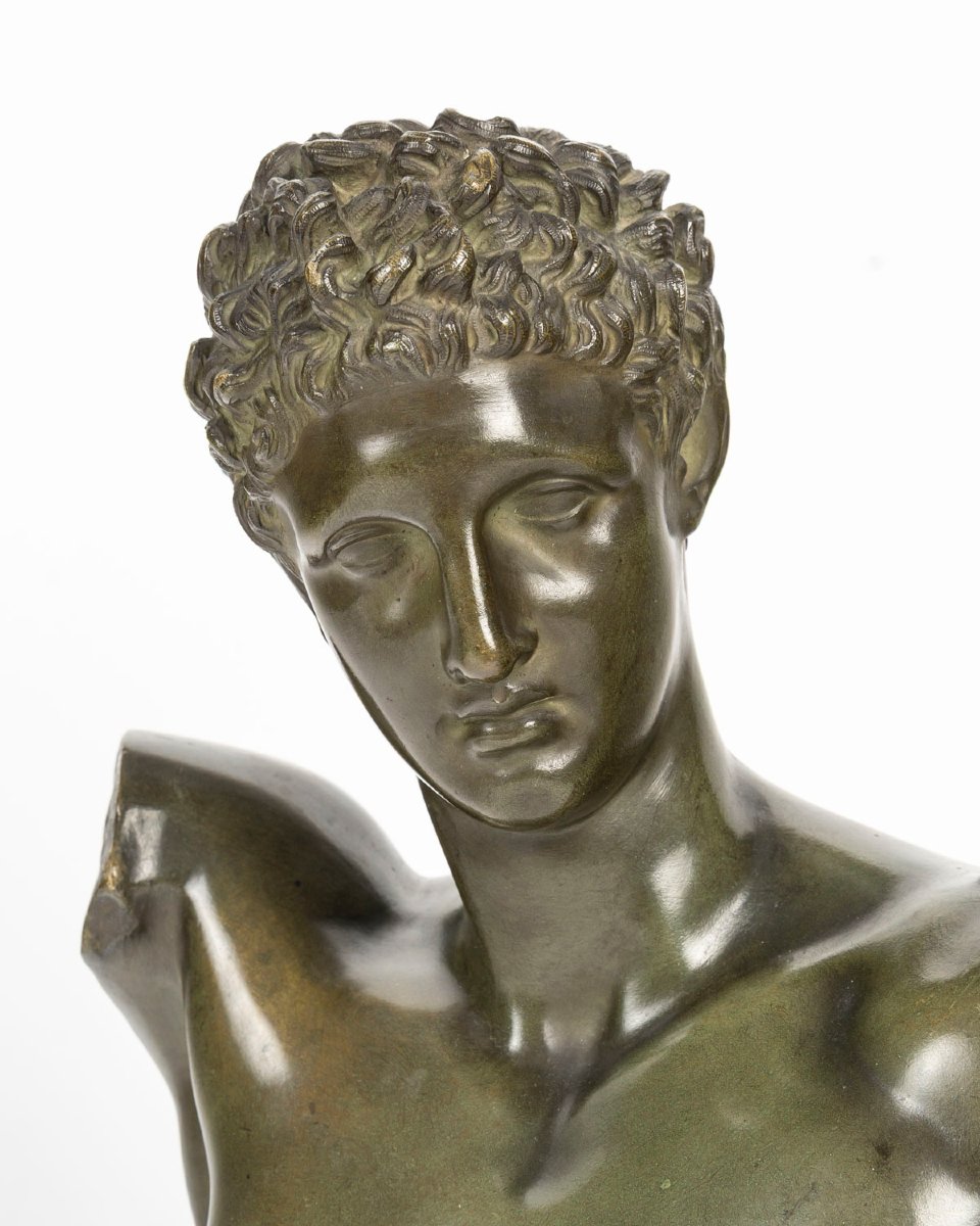 Grand Tour : Buste en bronze d’Hermès, d’après la sculpture en marbre de Praxitèle-photo-3
