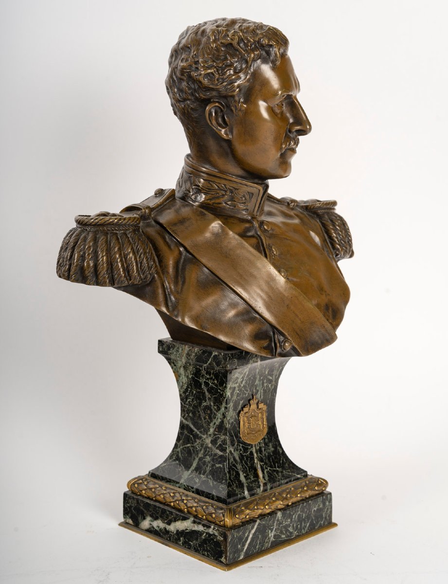  buste bronze Albert 1er en Hermès, vers 1900.-photo-2