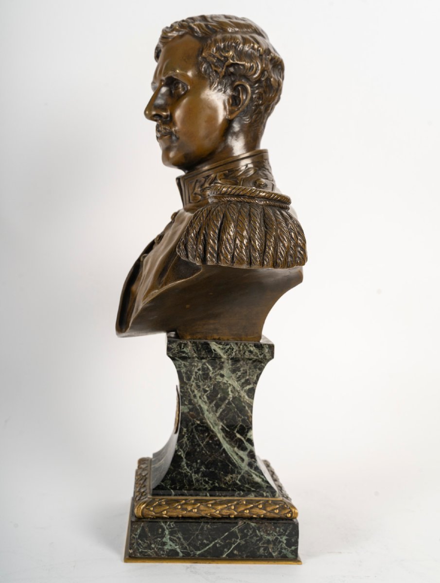  buste bronze Albert 1er en Hermès, vers 1900.-photo-1