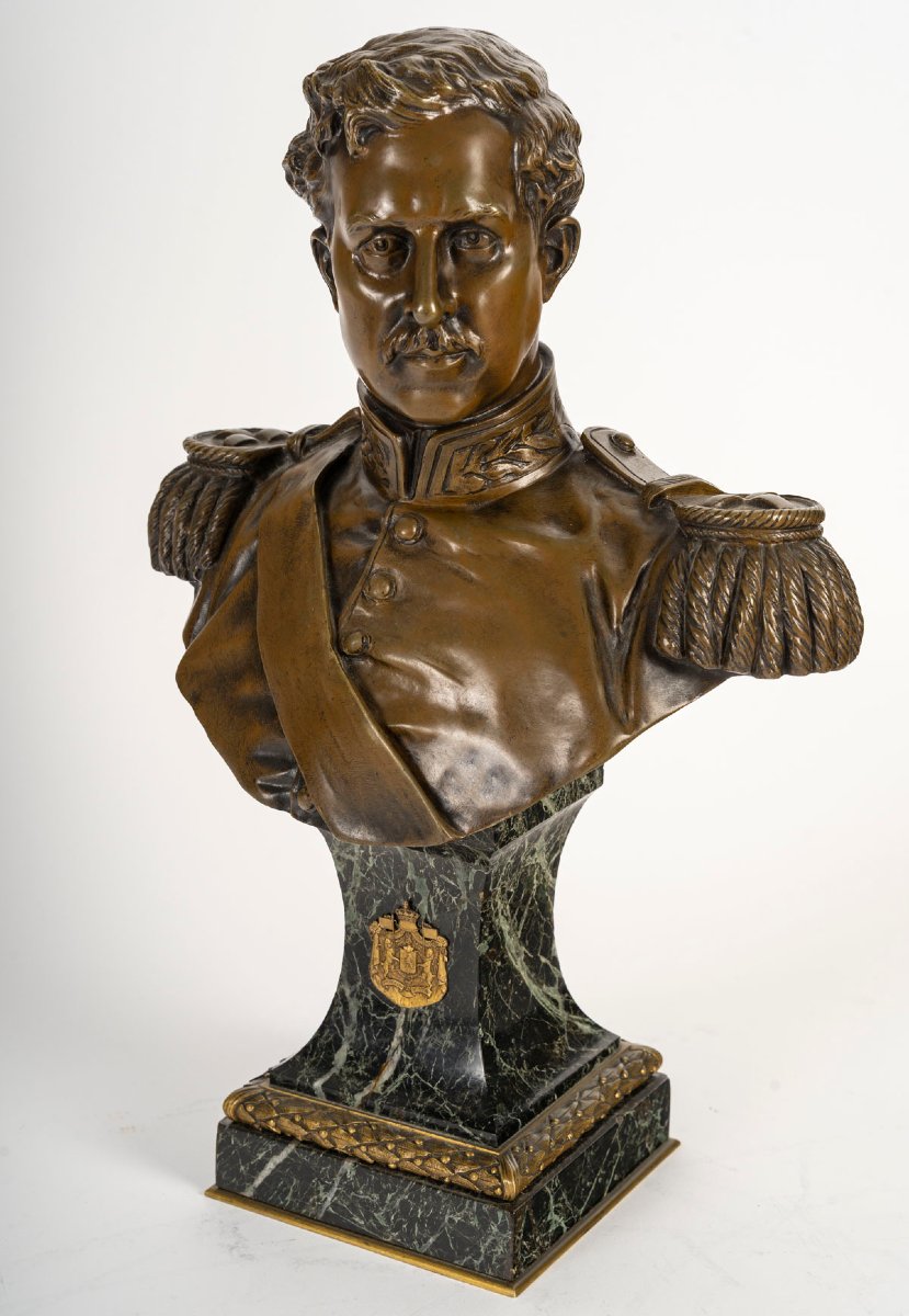  buste bronze Albert 1er en Hermès, vers 1900.-photo-2