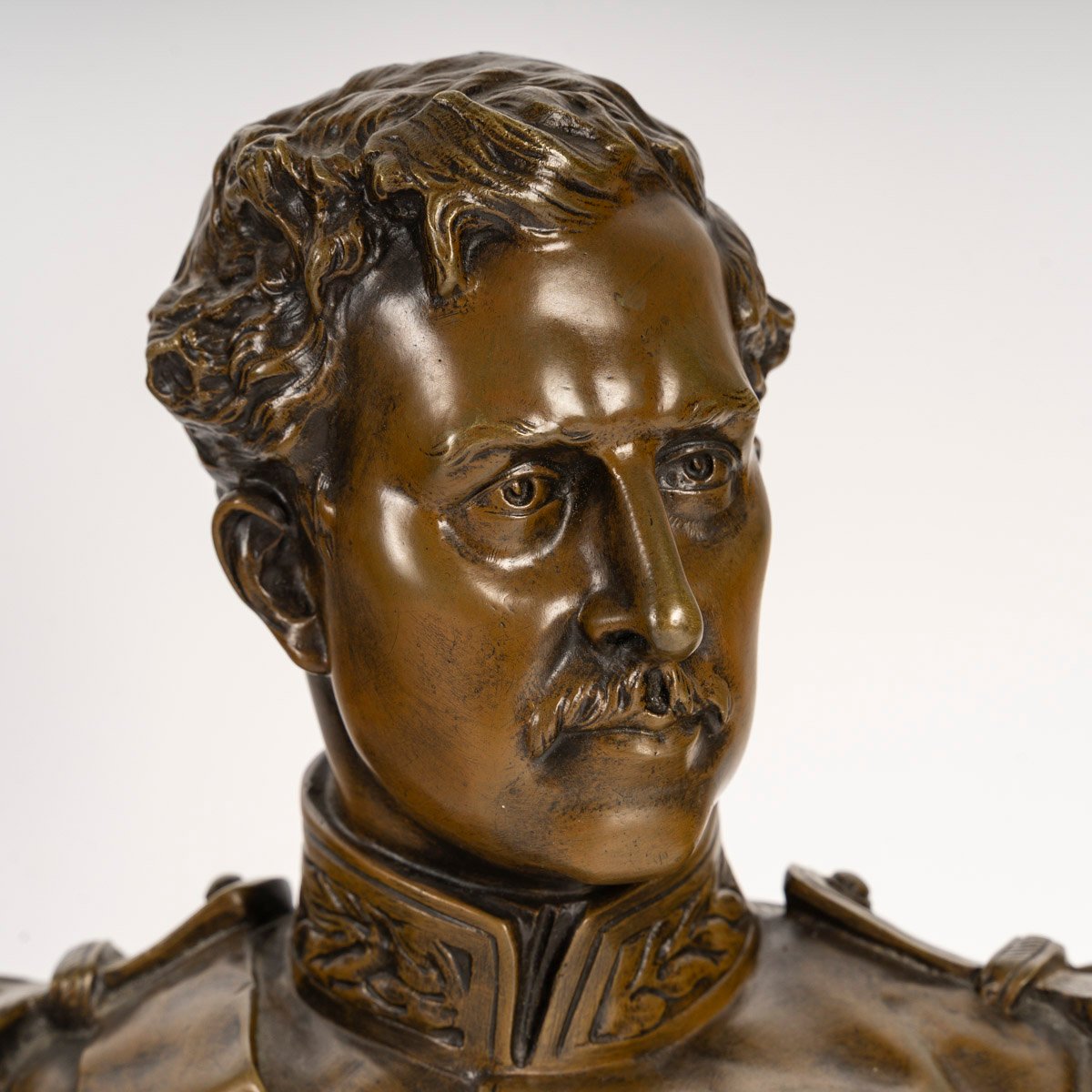  buste bronze Albert 1er en Hermès, vers 1900.-photo-4