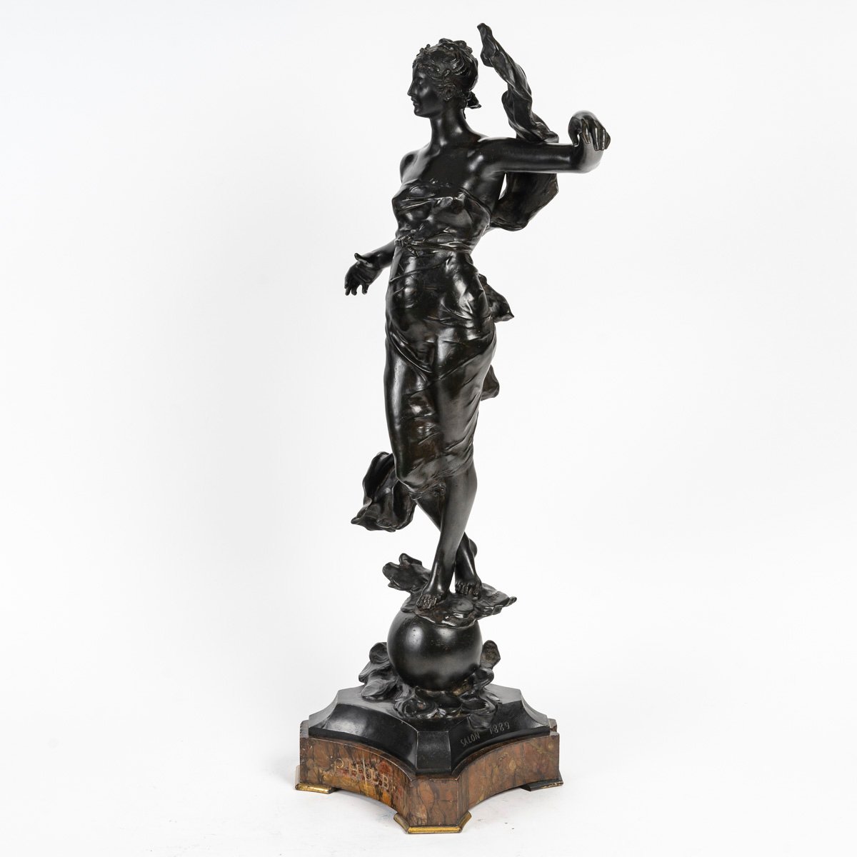  Eugène Marioton Bronze ''phoebe'', Salon Of The Society Of French Artists In 1889-photo-3