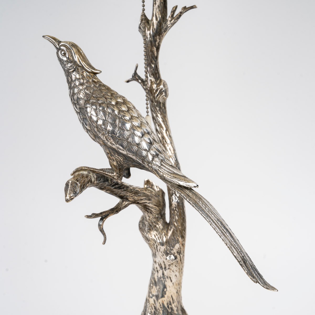 ARGENT MASSIF ESPAGNOL, lampe à l'oiseau XXe