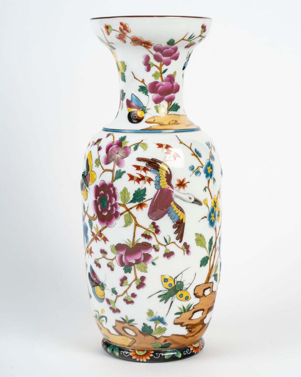 Bayeux: Large Porcelain Vase With Chinese Motifs, 19th Century-photo-3