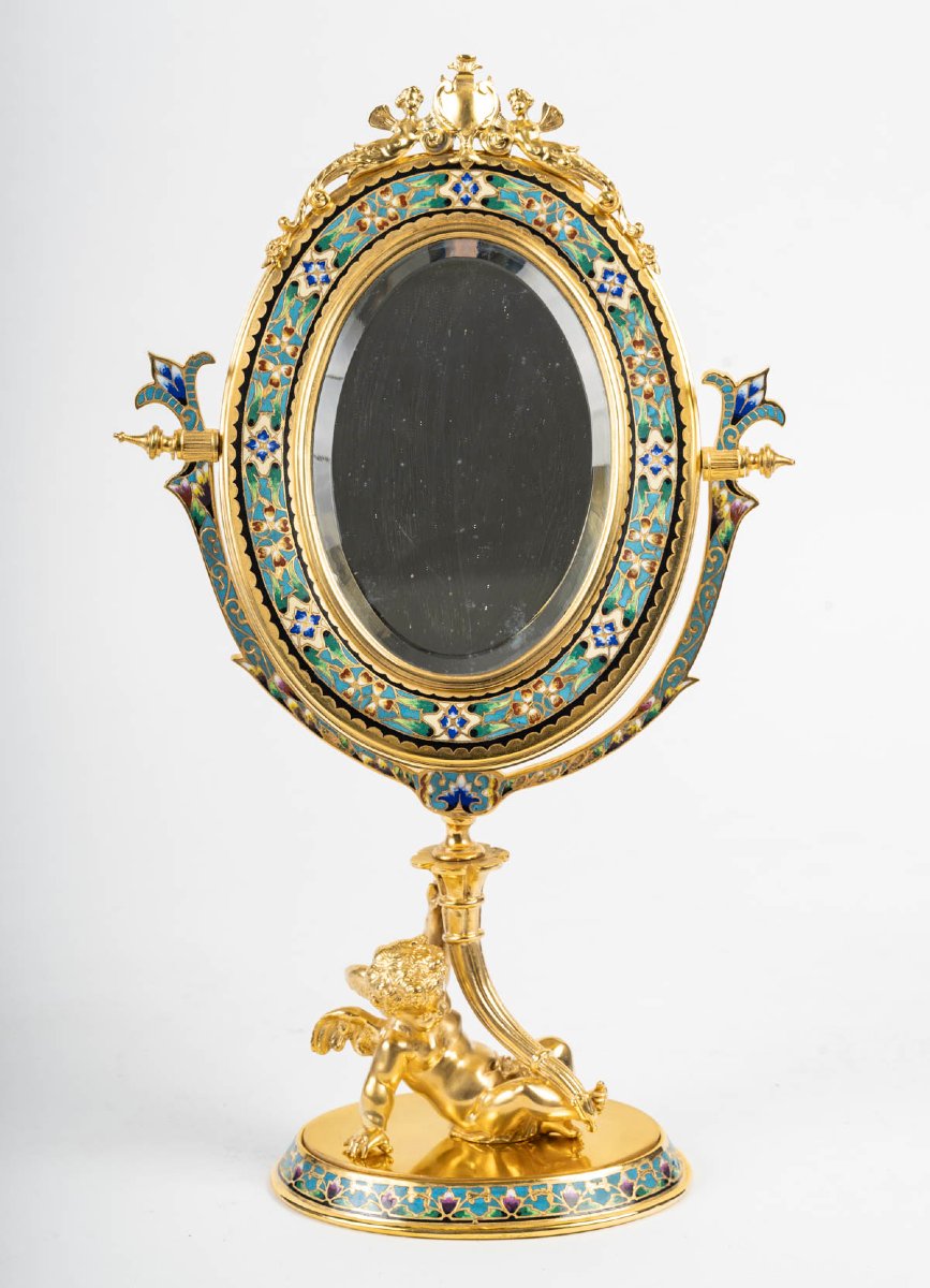 BARBEDIENNE, dans l'esprit : Miroir de table, 19e-photo-2