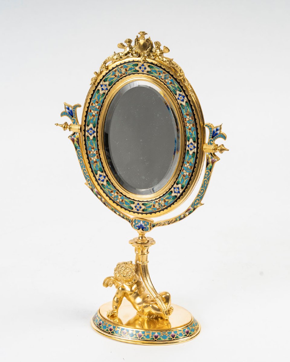 BARBEDIENNE, dans l'esprit : Miroir de table, 19e-photo-3