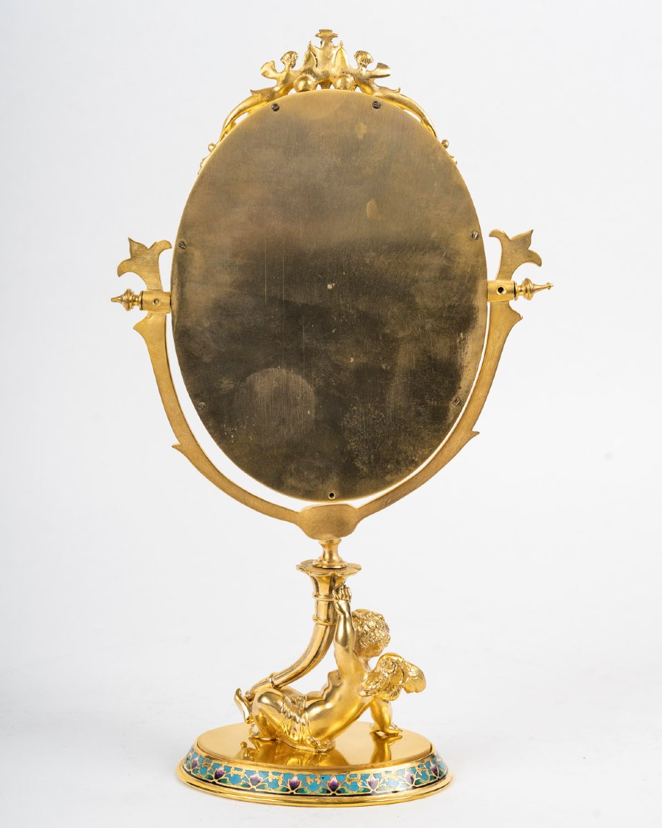 BARBEDIENNE, dans l'esprit : Miroir de table, 19e-photo-2