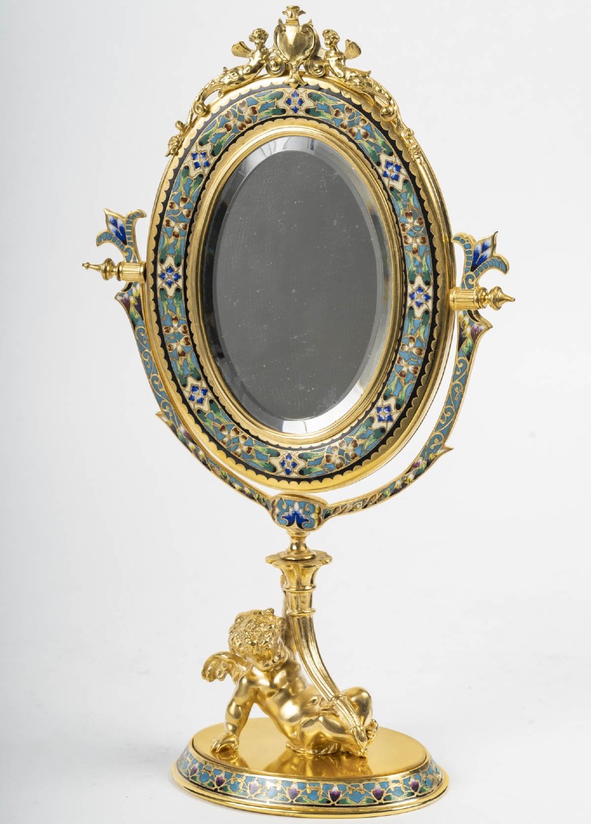 BARBEDIENNE, dans l'esprit : Miroir de table, 19e