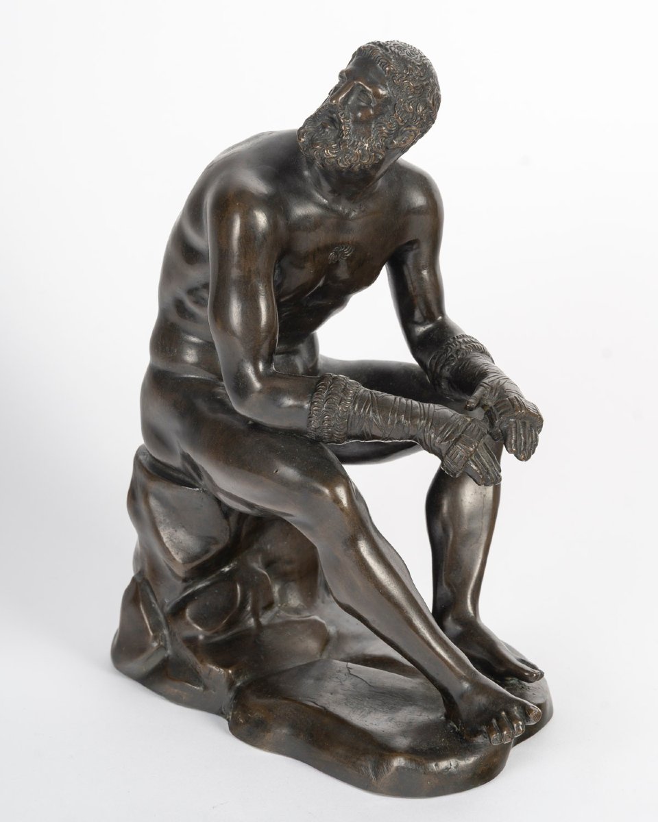 Grand Tour: The Boxer At Rest, Bronze, 19th.-photo-3