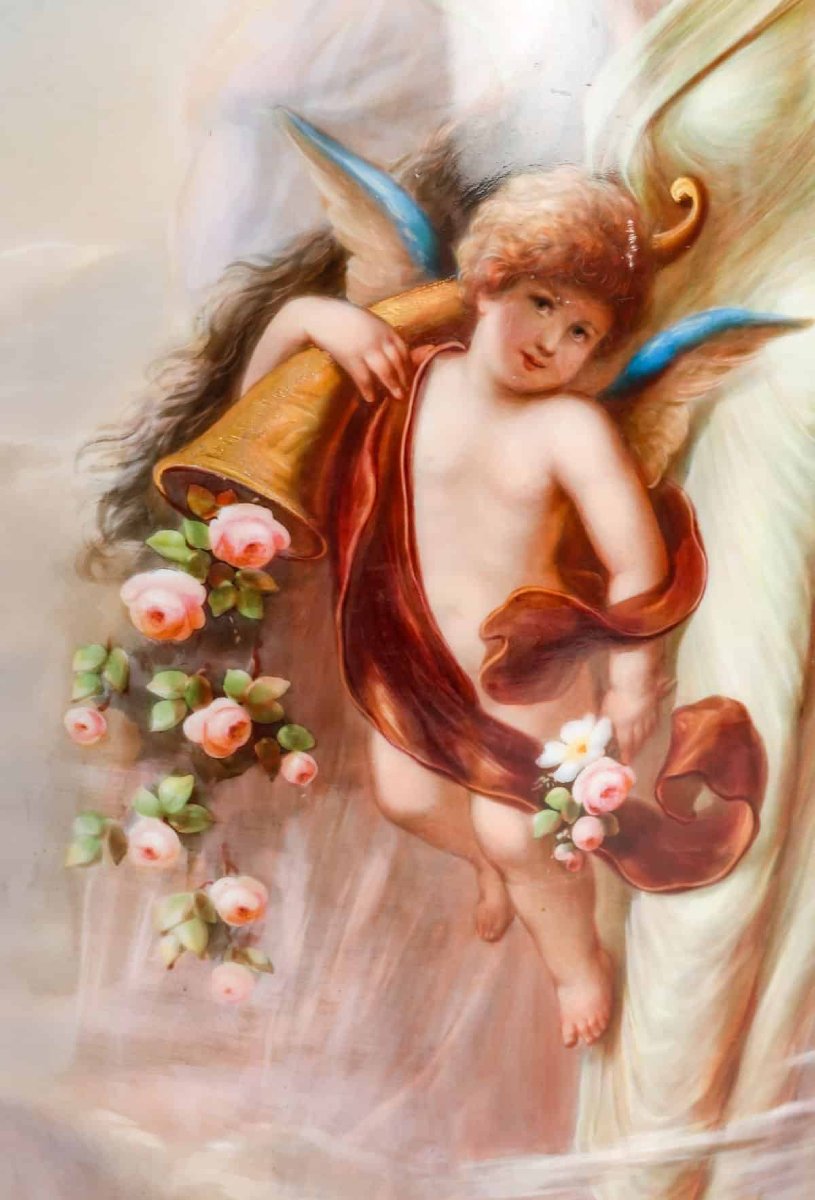 Bohemian: Large Opaline Vase Signed Ahne, Late 19th Century-photo-1