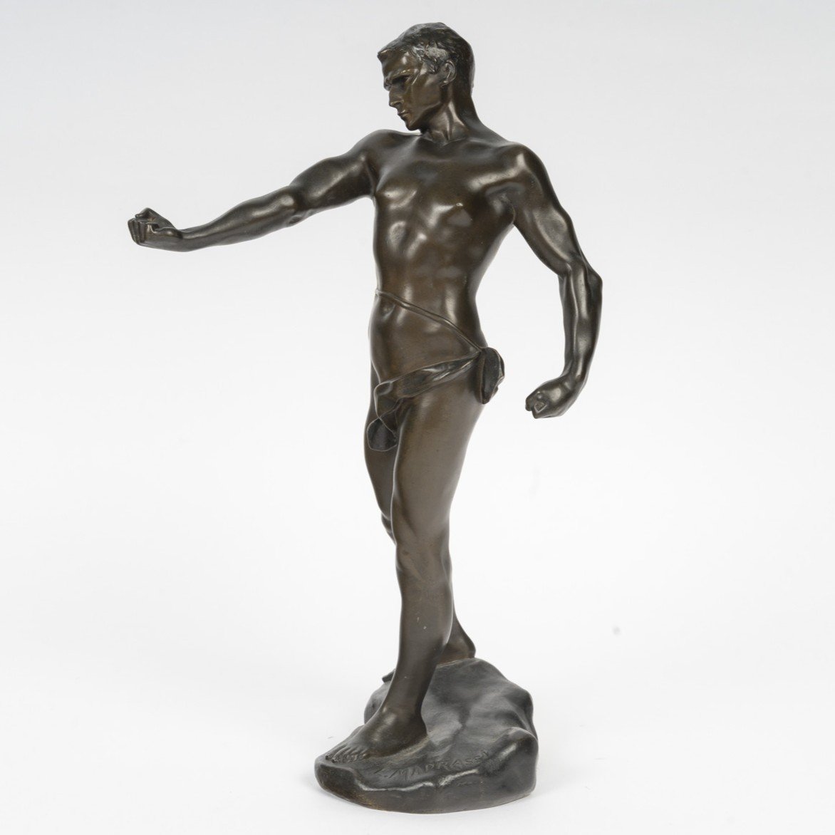 "the Strength": Bronze Sculpture Signed L. Madrassi-photo-2