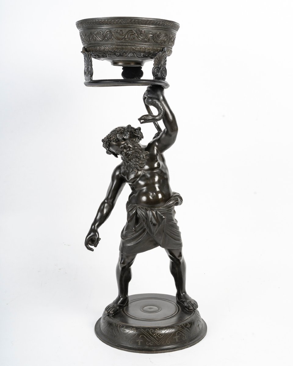 Grand tour : Silène de Pompéi en bronze, 19e-photo-2